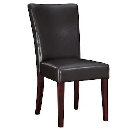 Brown Bonded Leather Parsons Chair